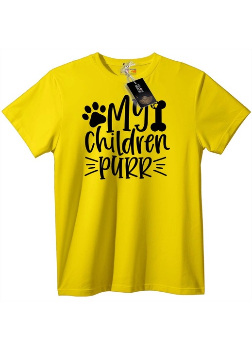 Póló A gyerekeim dorombolnak, Sárga