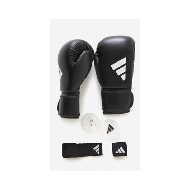 Set de box Adidas V2, manusi 8-14 OZ, benzi 255 cm, protectie dintilor, adult