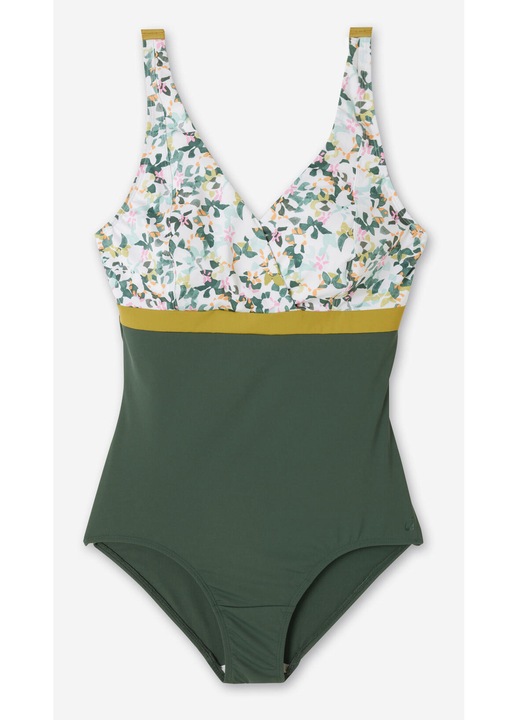 Costum de baie intreg dama Nabaiji, model Mia All Mini, suport pentru bust generos, multicolor, material rezistent la clor, 46 EU
