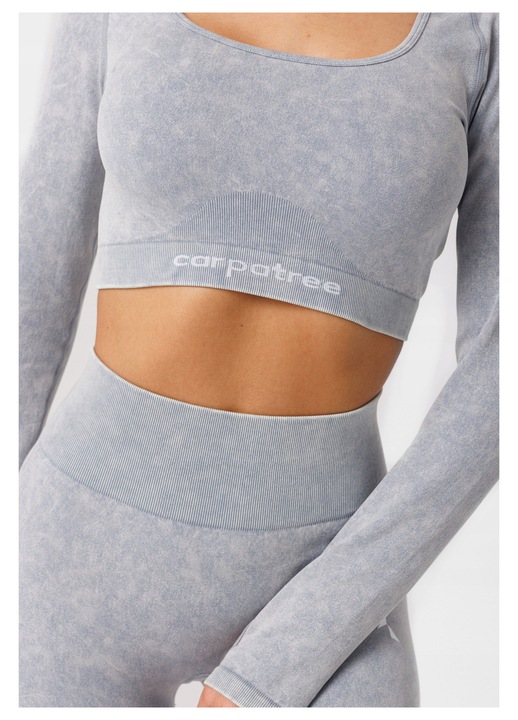Top sportiv, Carpatree, Yasmine, elasticitate mare, gri, material gros