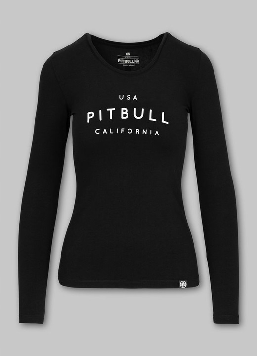 Дамска блуза, PITBULL, Slim Fit, малък принт, памук, черен, XS INTL