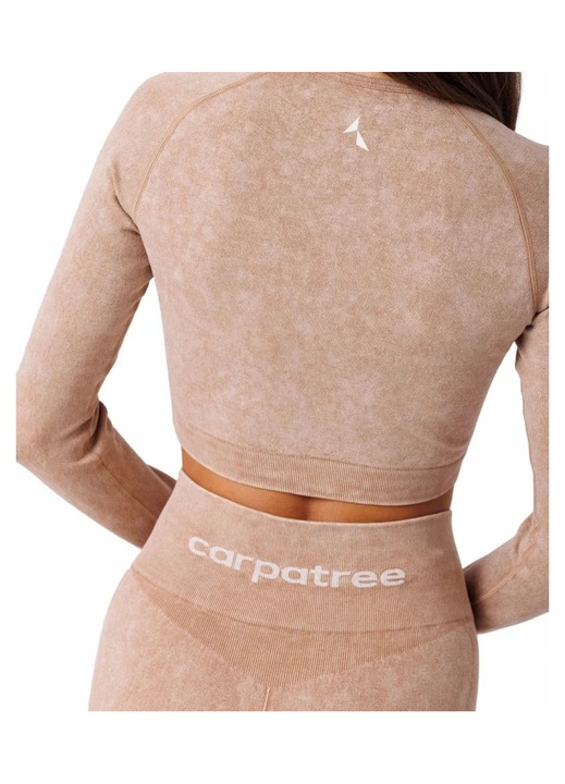Bluza sport dama, Carpatree, Yasmine, fara cusaturi, uscare rapida, bej, poliamida/spandex