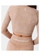 Bluza sport dama, Carpatree, Yasmine, fara cusaturi, uscare rapida, bej, poliamida/spandex