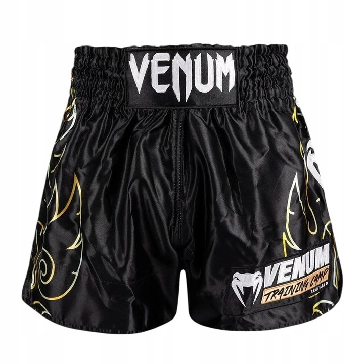 Pantaloni sport barbati, Venum, VTC Flames, Muay Thai, negru, fabricatie de calitate