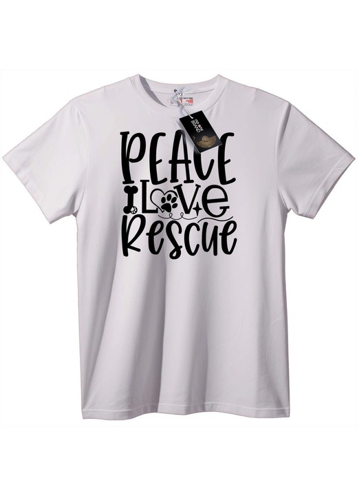 Póló: Béke, szerelem, megváltás, Fehér