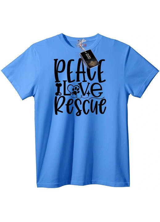 Póló: Béke, szerelem, megváltás, Világoskék