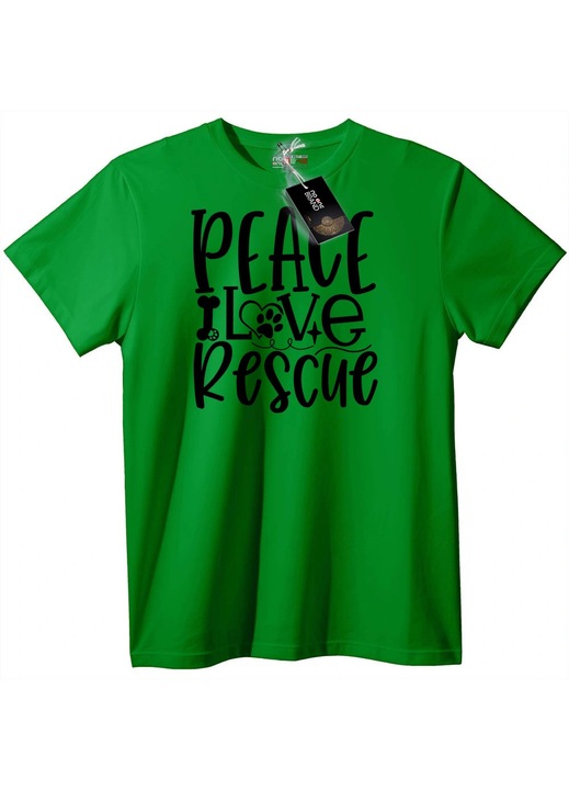 Póló: Béke, szerelem, megváltás, Zöld