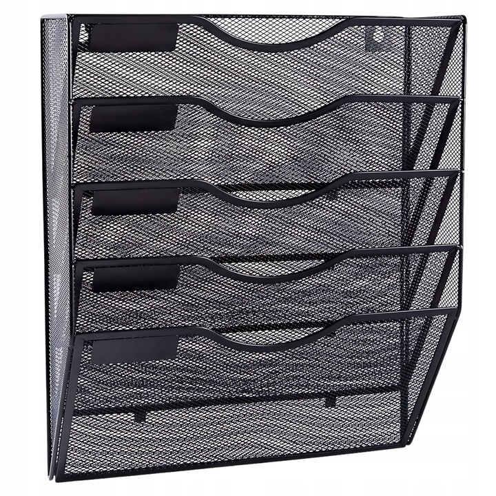 Fali dokumentumrendező, Aptel, 5 db A4-es rekesz, fekete, 32,5x41,5x10,5cm