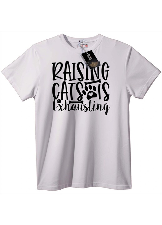 Póló A macskanevelés kimerítő, Fehér