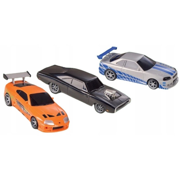 Simba Fast & Furious 3 db-os kisautó szett, DODGE CHARGER R/T, NISSAN SKYLINE GT-R, TOYOTA SUPRA, 13x5x4cm