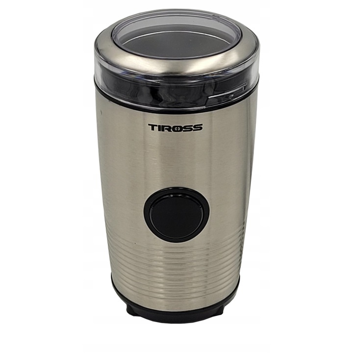 Електрическа мелничка Tiross, инокс, 150W, 50гр, сребриста с черни акценти