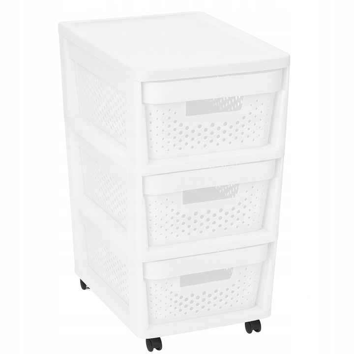 Comoda Smukee Filar Regal cu roti, 35,7x29,1x53,4 cm, alb