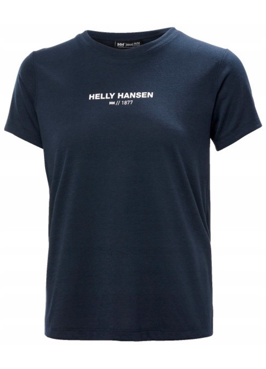 Дамска тениска Helly Hansen Allure, тъмносиня, бързосъхнеща материя, 78% полиестер, 22% рециклиран полиестер, XS INTL