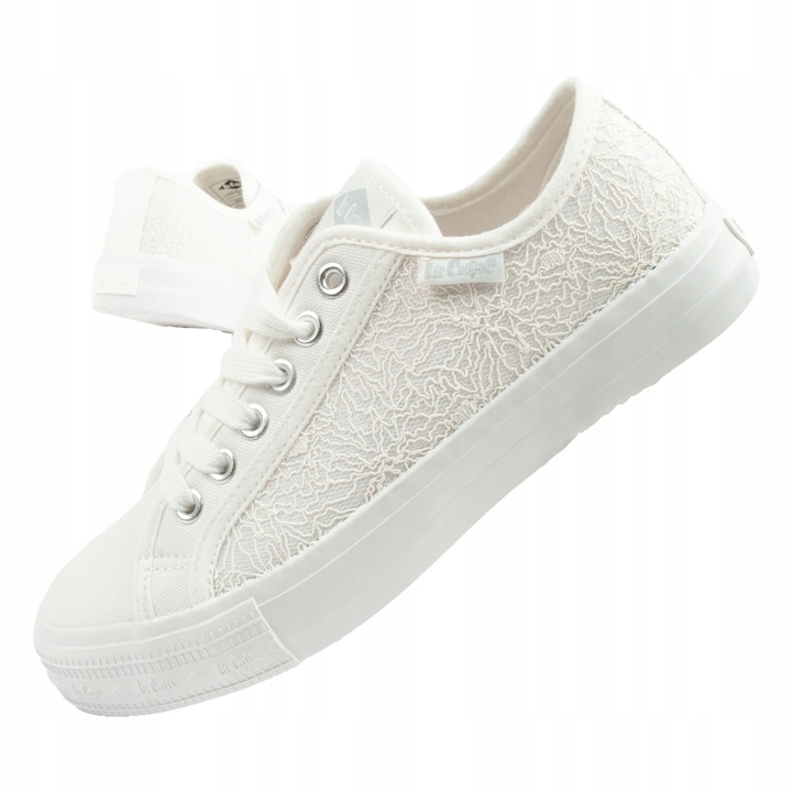 Lee Cooper -                         Дамски маратонки с брокат и връзки, бели [LCW-25-31-3422L, Бял