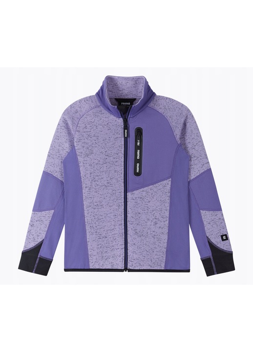 Детски суичър Reima Laskien, лилав blooming lilac, мек полар, джоб с цип