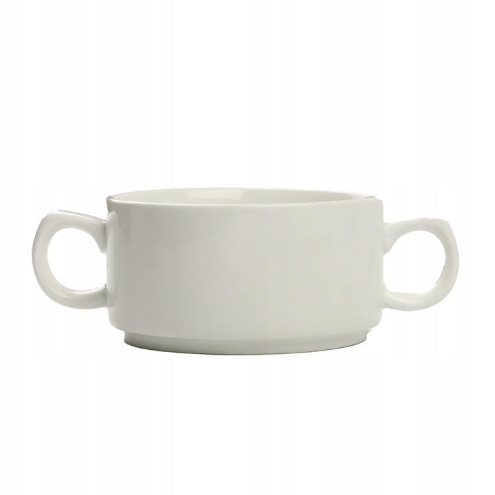 Set 6 bulioniere Festa Italia, 300 ml, alb, ceramica, forma neteda