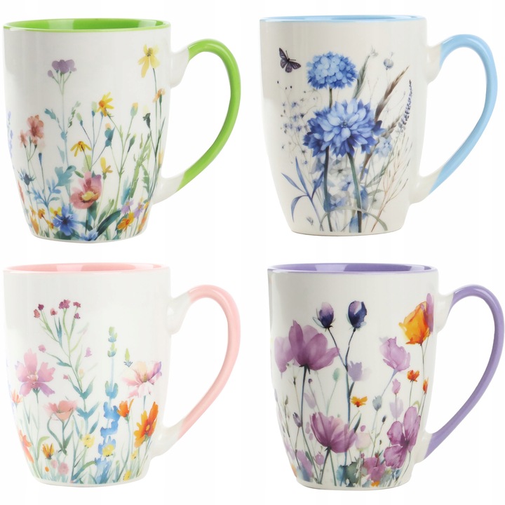 Set 6 cani din portelan cu ureche, Festa Italia, 350ml