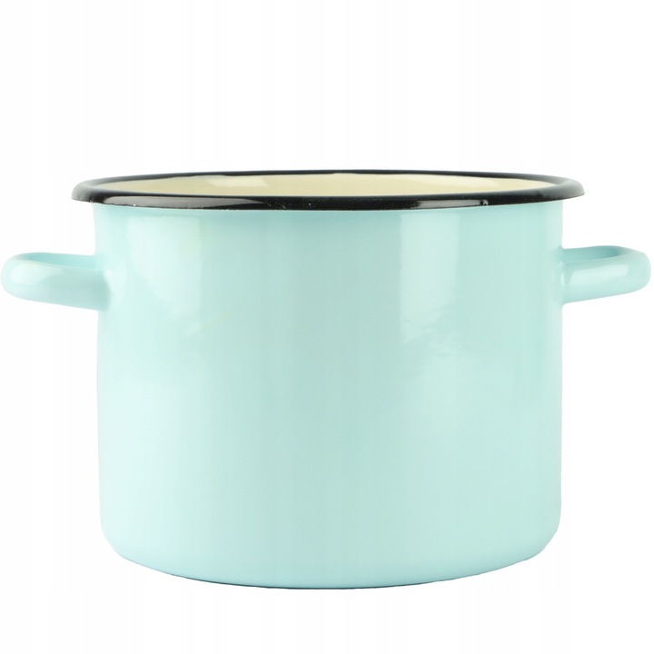 Garnek emaliat Silesia Emalia 4,5l turcoaz, 16cm, pentru toate tipurile de plite