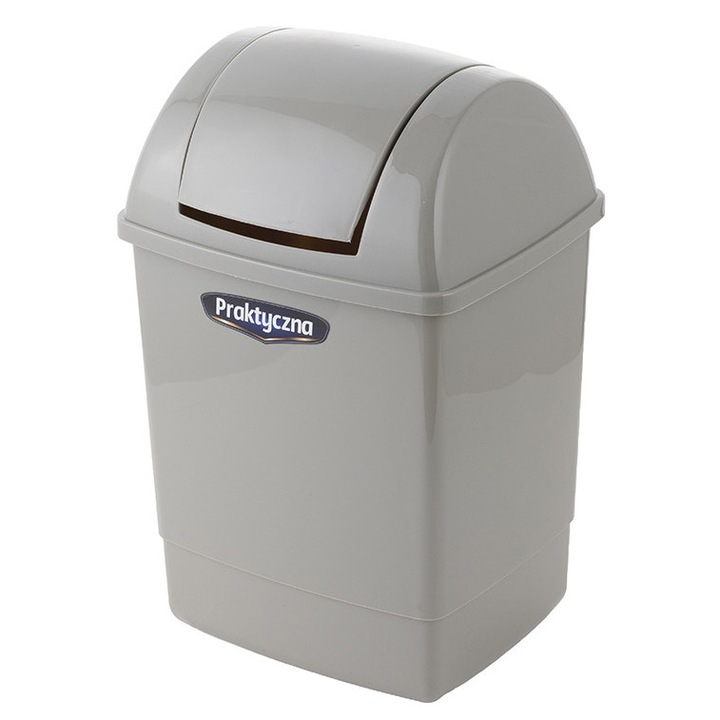 Кош за боклук Bentom 26L, светлосив, с щипка, за баня