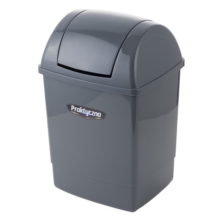 Кош за боклук Bentom 26L, тъмно сив, с щипка, за офис