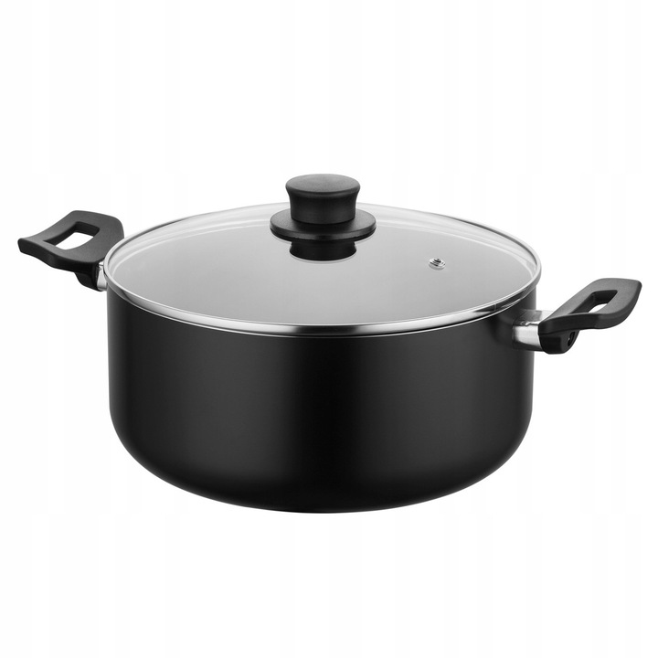 Tigaie Florina Calina 24cm, 4.6L, aluminiu, inductie, gaz, negru, cu capac