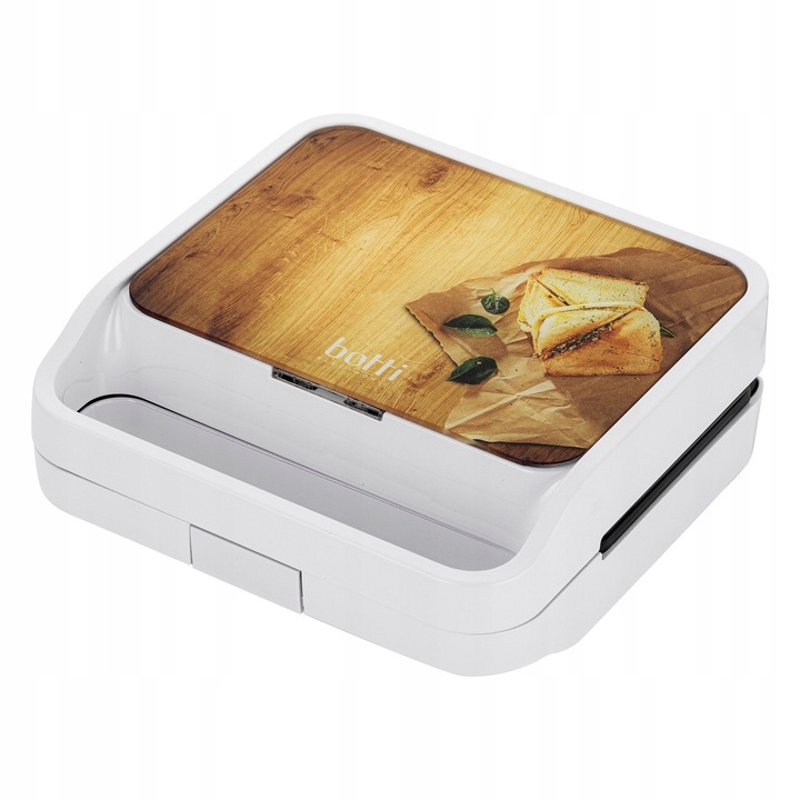 Sandwich-maker Botti Crusty Tost, 750W, alb, 4 toasty triunghiulare