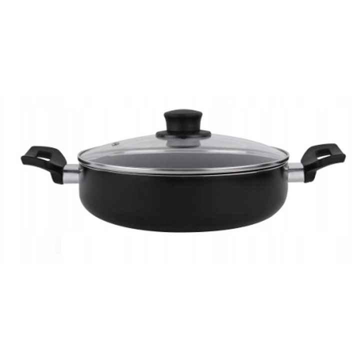 Oala aluminiului Florina Calina 24cm 2.5L, neagra, cu capac