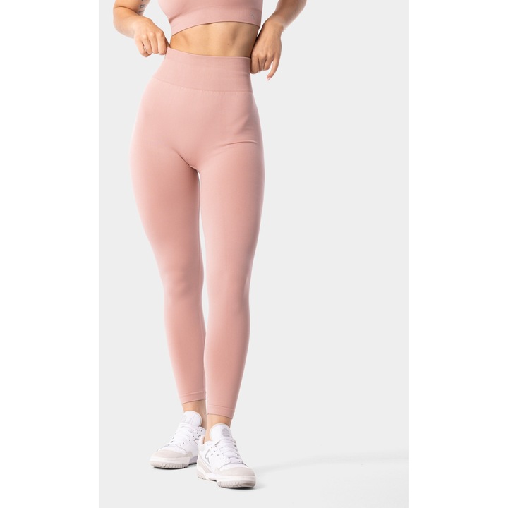 Colanti sport femei Carpatree Simply Seamless, roz, material respirabil, talie inalta, fara cusaturi