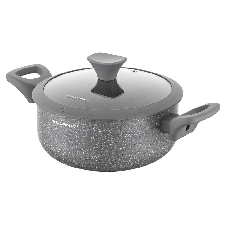 Oala Florina Pierre 20cm 2.3L Aluminiu Inductie NonStick cu Capac