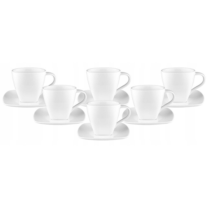 Set complet de cafea Arcadia, Florina, 12 elemente, 6 cesti si 6 farfurii, portelan, design elegant, multicolor