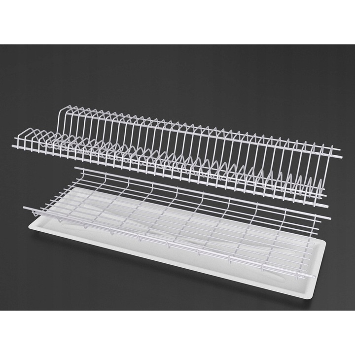 Scurgator vase Metpol 80cm alb, pliabil, pentru 35 de farfurii