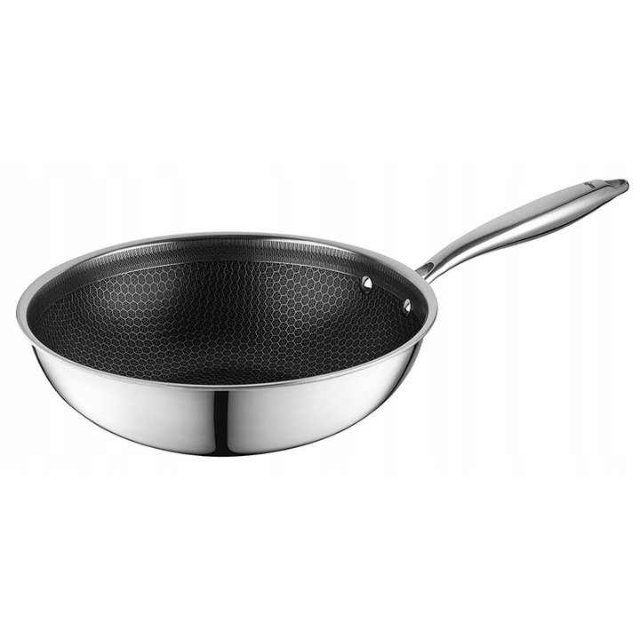 Tigaie Wok Florina Aristo Plus 28cm, inox, inductie