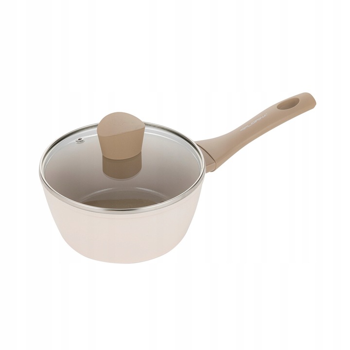 Oala ceramica Florina Rondel Aluminiowy Mokka 18cm 1.5L cu capac