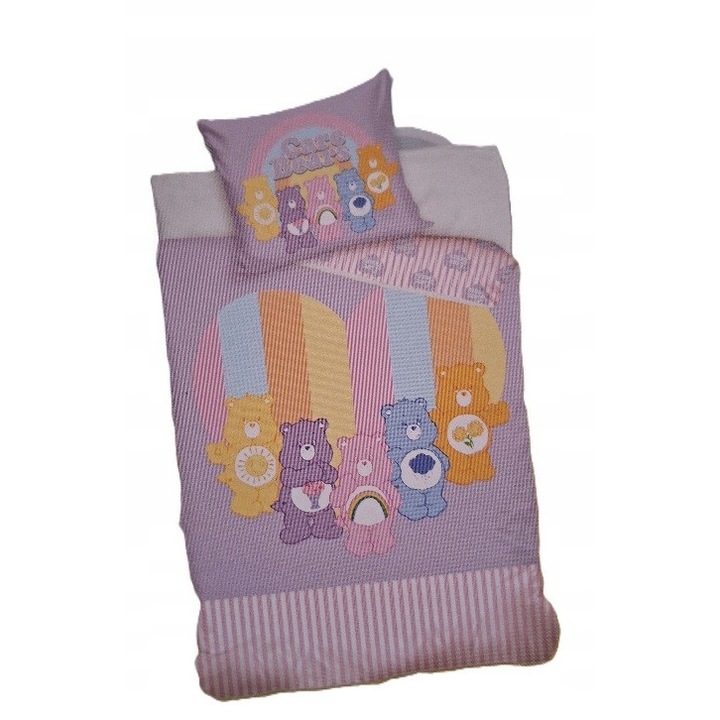 Carbotex ágynemű, 160x200 cm + 70x80 cm szett, 100% pamut, többszínű design Care Bears karakterekkel