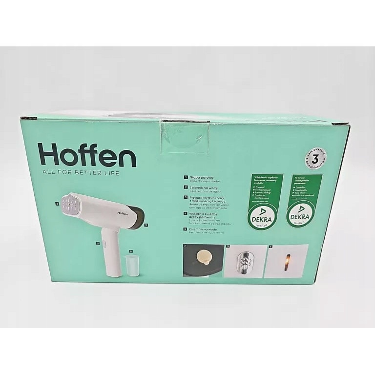 Parownica do ubran Hoffen 1200 W, 130 ml, temperatura 98C, alba