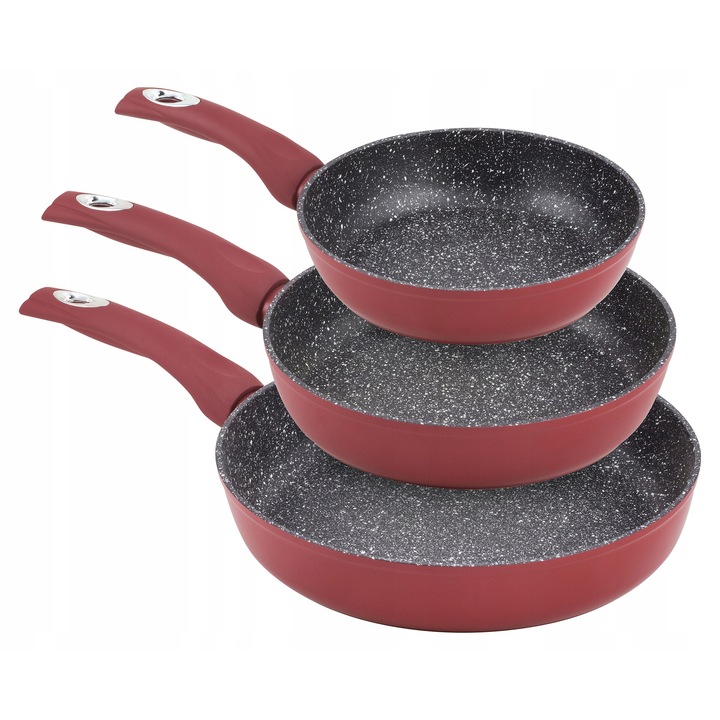 Set tigai Edenberg marmura 20x4.8cm, 24x5.2cm, 28x5.8cm, negru, gri, burgund