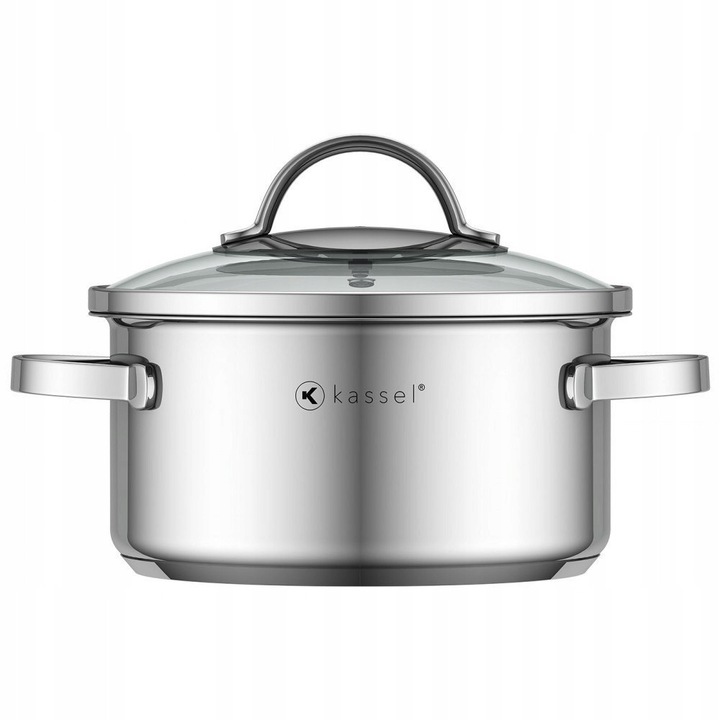 Oala din otel inoxidabil Kassel ALICE 1.6L, 16cm, cu capac din sticla