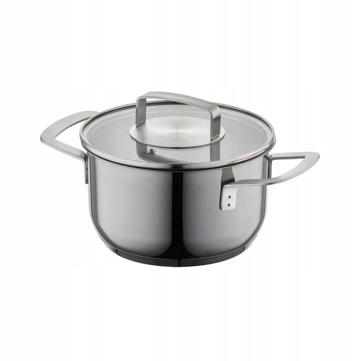 Oala Florina Infinity 16cm 1.6L inox, negru, inductie, gaz