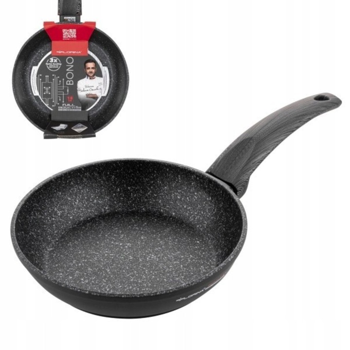 Tigaie Aluminiu Florina Bono 18cm Inductie, Nepriharitoare, Neagra