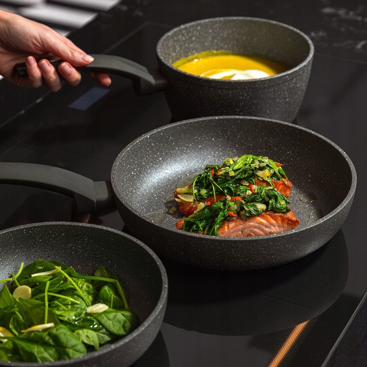 Tigaie Florina Lava Stone 20cm, 5 straturi, gri