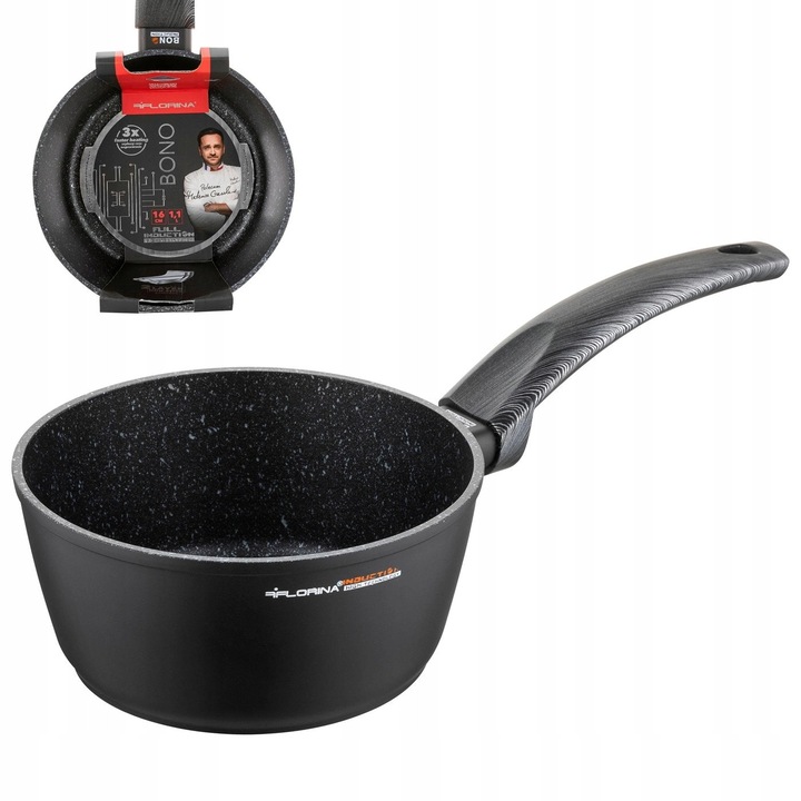 Rondel Florina Bono 1.1L 16cm negru, inductie, non-stick