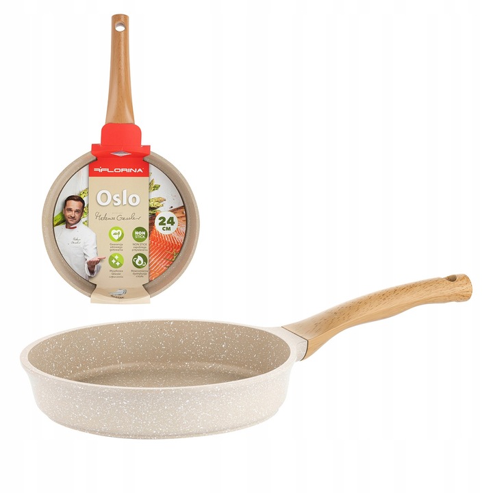 Tigaie Florina Oslo 24cm, aluminiu, ceramica, bej
