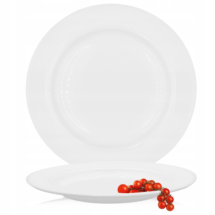 Set 6 Farfurii Pliate 25 cm Baitate Alba, Design Modern, pentru Servirea Mesei