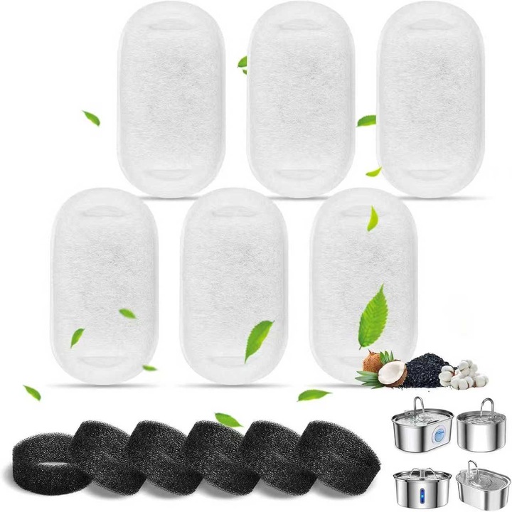 Filtru PETKIT pentru Fantana Pisici, Set 6 Buc, Compatibil Dozator Apa