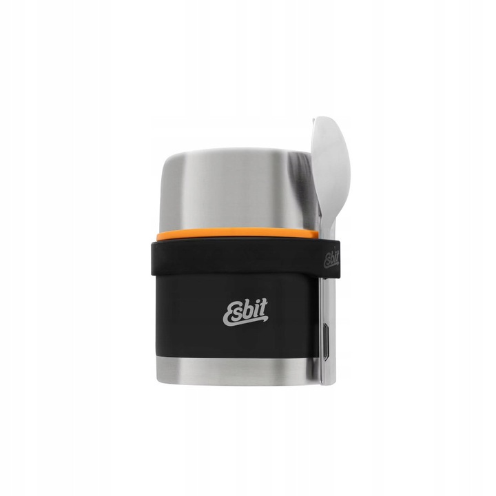 Termos Esbit Classic 0,5L cu set de tacamuri, negru, din otel inoxidabil, 10,8x10,8x13,5cm