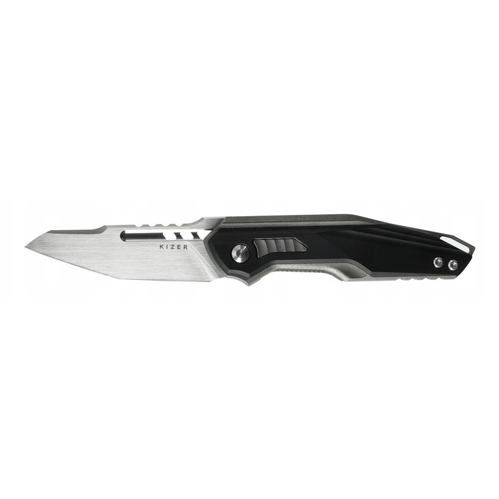 Cutit pliabil Kizer Zero, Reverse Tanto, titan si aluminiu, gri, 205x82mm