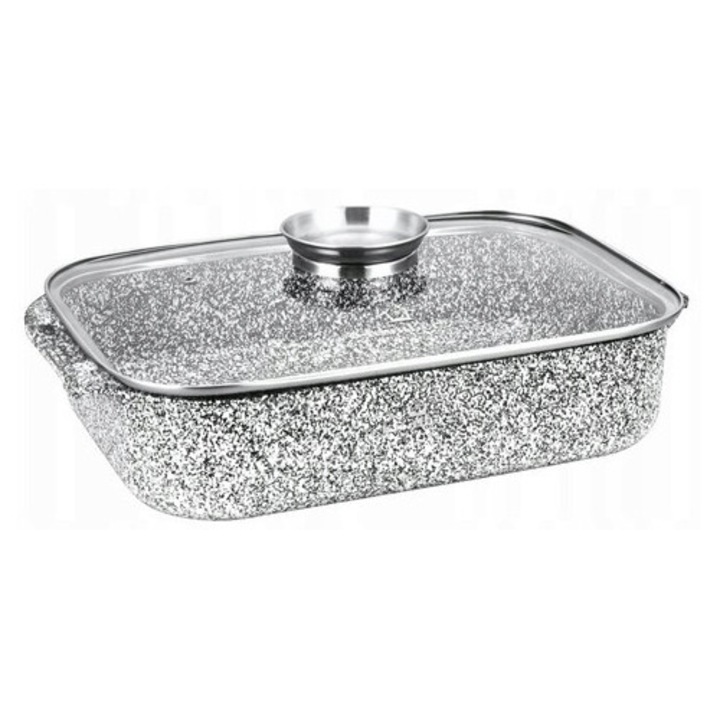 KlonBerg serpenyő, márvány, 6L, 34x25x9cm, Aroma Knob fedővel