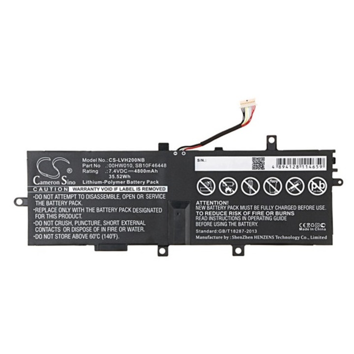 Cameron sino li-polymer akkumulátor, 7.4v, 4800mAh, kompatibilis lenovo 00hw010 -vel