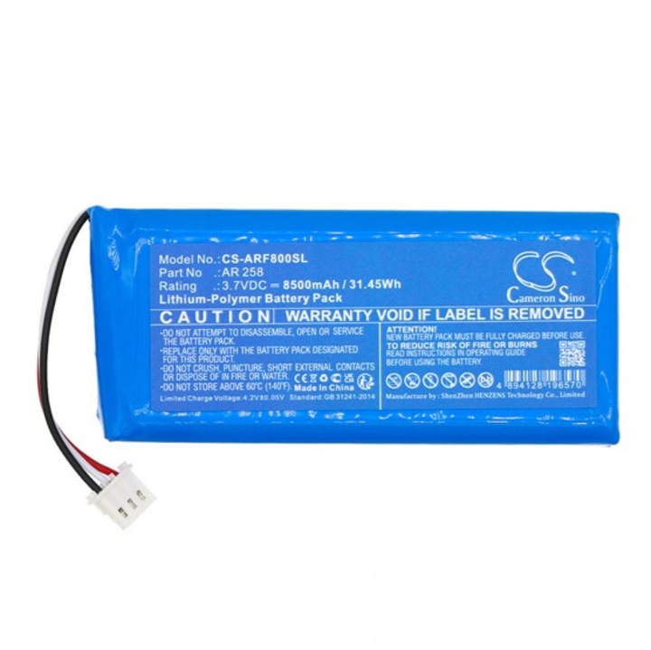 Cameron sino li-polymer akkumulátor, 3.7v, 8500mAh, kompatibilis aaronia ar258 kék-vel