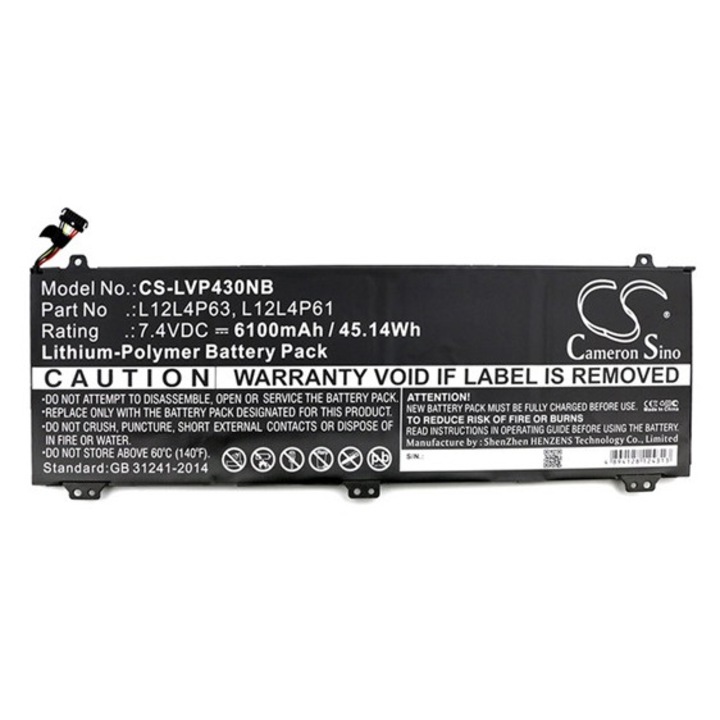 Cameron sino li-polymer akkumulátor, 7.4v, 6100mAh, kompatibilis lenovo l12l4p63 -vel